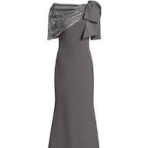 Badgley‎ Mischka Sequin Asymmetric Bow Gown 6